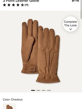 UGG Men's Chestnut Suede Leather Gloves